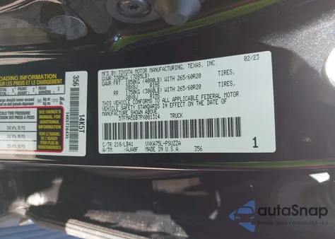 2023 Toyota Tundra 1794 Edition from USA, damaged, VIN 5TFMA5DB7PX081314
